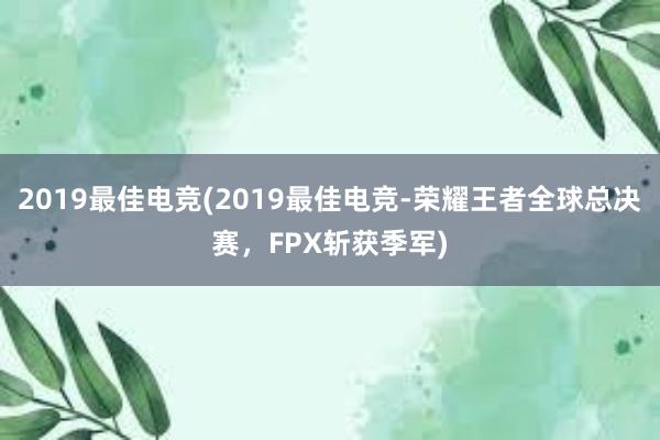 2019最佳电竞(2019最佳电竞-荣耀王者全球总决赛，FPX斩获季军)