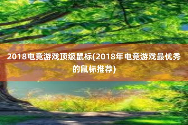 2018电竞游戏顶级鼠标(2018年电竞游戏最优秀的鼠标推荐)