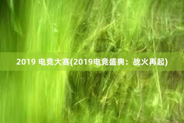 2019 电竞大赛(2019电竞盛典：战火再起)