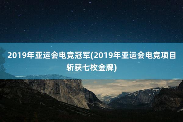 2019年亚运会电竞冠军(2019年亚运会电竞项目斩获七枚金牌)