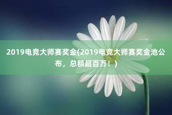 2019电竞大师赛奖金(2019电竞大师赛奖金池公布，总额超百万！)