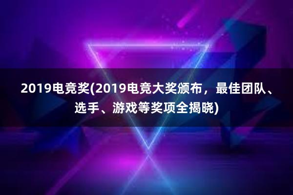 2019电竞奖(2019电竞大奖颁布，最佳团队、选手、游戏等奖项全揭晓)