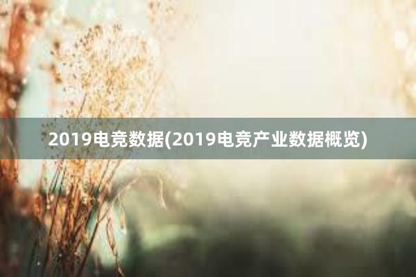 2019电竞数据(2019电竞产业数据概览)