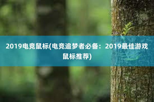 2019电竞鼠标(电竞追梦者必备：2019最佳游戏鼠标推荐)