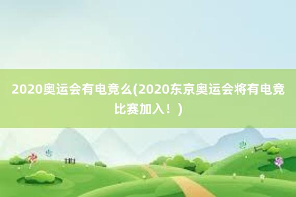 2020奥运会有电竞么(2020东京奥运会将有电竞比赛加入！)