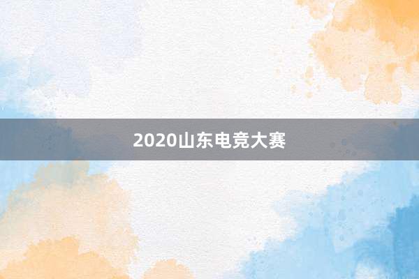 2020山东电竞大赛