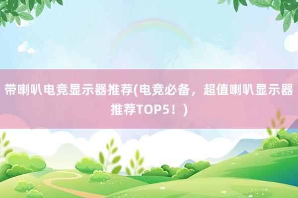 带喇叭电竞显示器推荐(电竞必备，超值喇叭显示器推荐TOP5！)