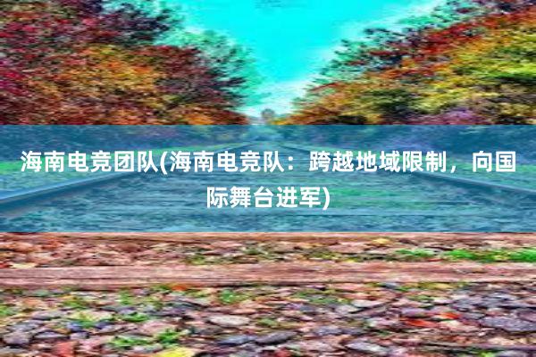 海南电竞团队(海南电竞队：跨越地域限制，向国际舞台进军)