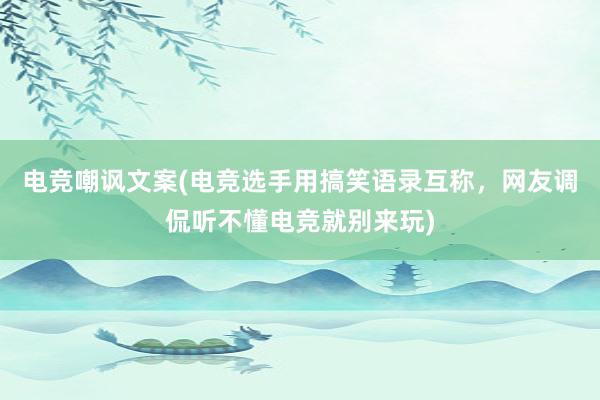 电竞嘲讽文案(电竞选手用搞笑语录互称，网友调侃听不懂电竞就别来玩)