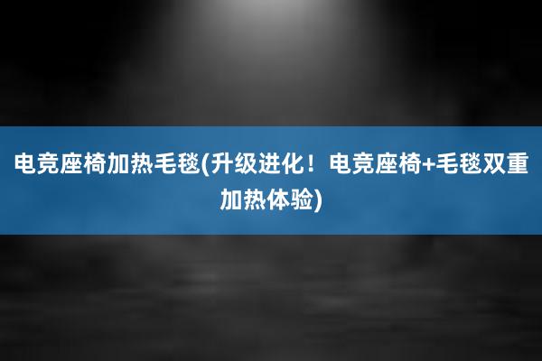 电竞座椅加热毛毯(升级进化！电竞座椅+毛毯双重加热体验)