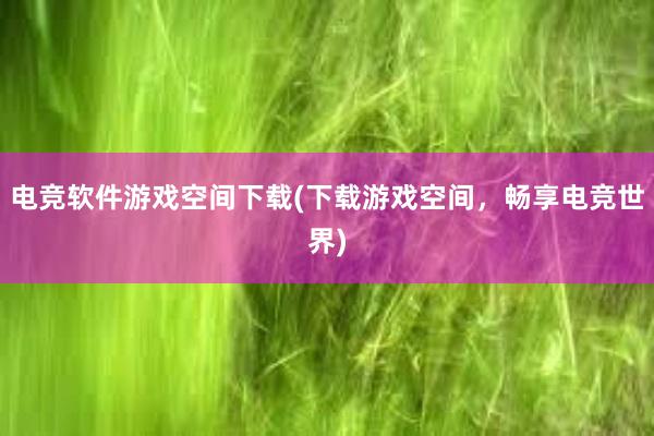 电竞软件游戏空间下载(下载游戏空间，畅享电竞世界)