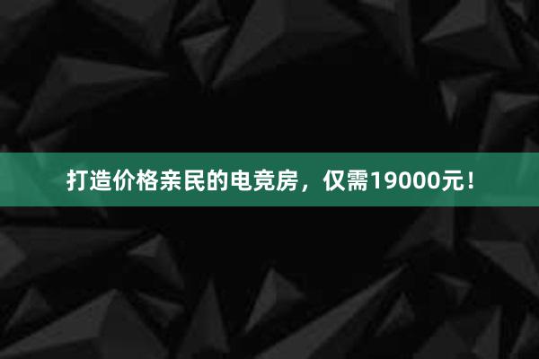 打造价格亲民的电竞房，仅需19000元！