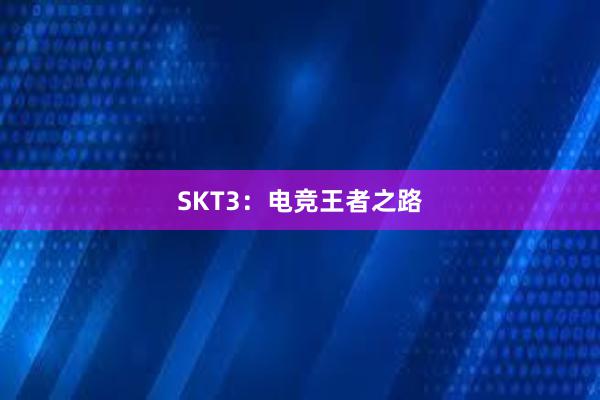 SKT3：电竞王者之路