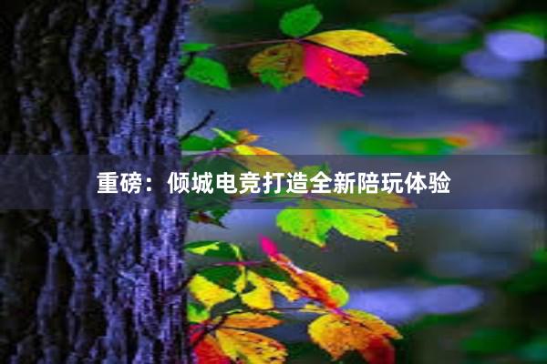 重磅：倾城电竞打造全新陪玩体验