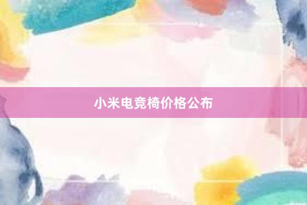 小米电竞椅价格公布