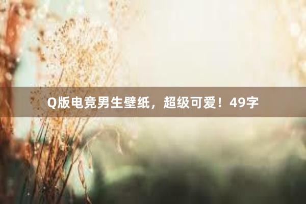 Q版电竞男生壁纸，超级可爱！49字