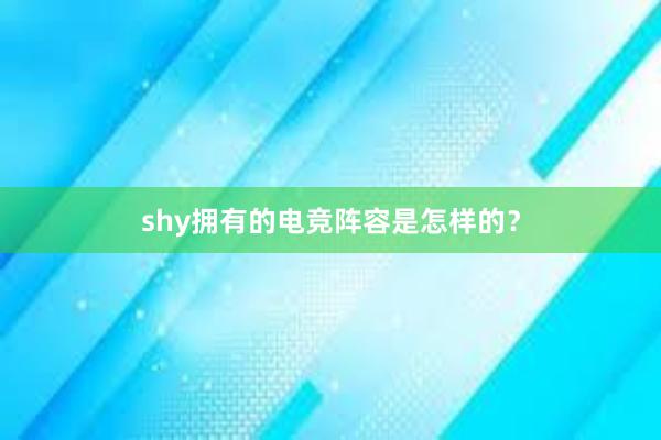 shy拥有的电竞阵容是怎样的？