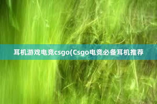 耳机游戏电竞csgo(Csgo电竞必备耳机推荐