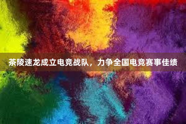 茶陵速龙成立电竞战队，力争全国电竞赛事佳绩